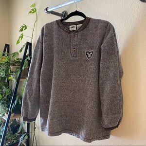 Vintage 1999 Oakland Raiders 3 button sweater.